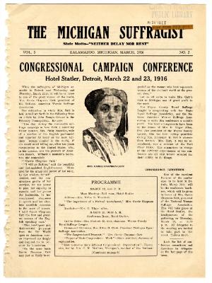 The Michigan Suffragist, March 1916