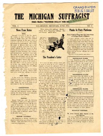 The Michigan Suffragist, June 1916