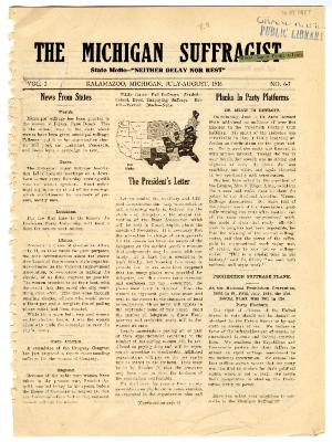 The Michigan Suffragist,August 1916