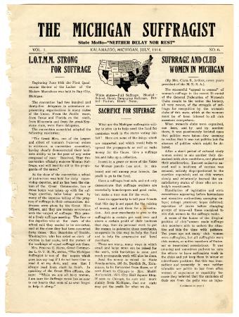 The Michigan Suffragist, July 1914