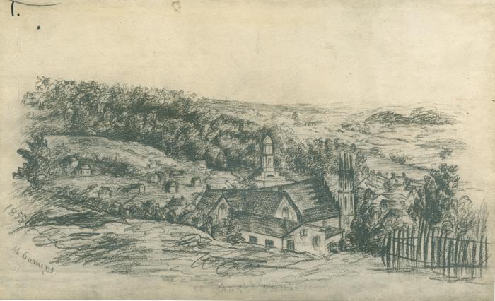 Sketch. Grand Rapids view 1855