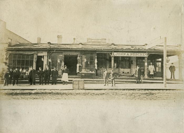 Rusche's Meat Market, 1880