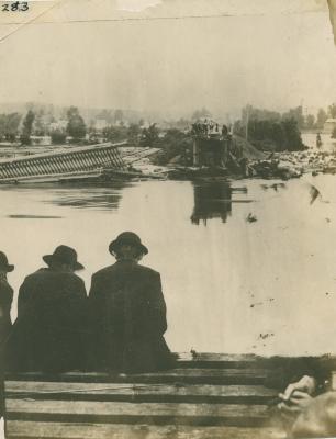 Log jam on Grand River, 1883