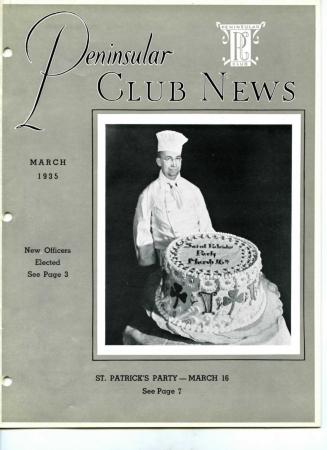 Peninsular Club News, March 1935