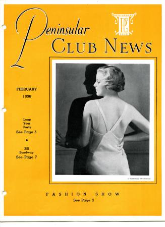 Peninsular Club News, February 1936