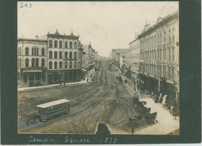 Campau Square view, 1875