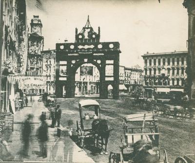 Campau Square view, 1876