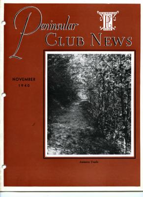 Peninsular Club News, November 1940