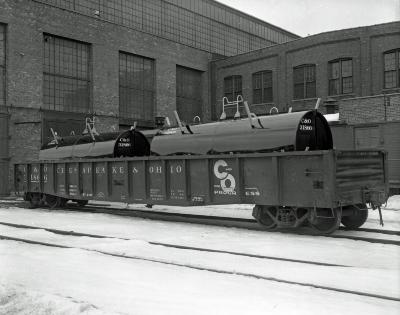 C&O Railroad Converted gondola for hauling steel