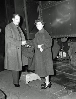 Mr. Kirkwood arriving on train