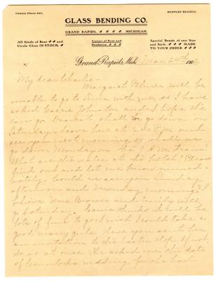 Letter from Clara Comstock Russell to Charles C. Russell (March 24, 1902)