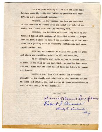 Letter from Clara Comstock Russell to Elizabeth Elson (February 23, 1921)