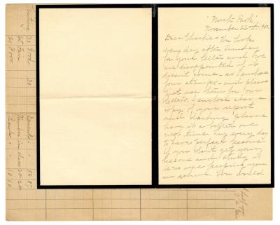 Letter from Clara Comstock Russell to Charles C. Russell (November 22, 1900)