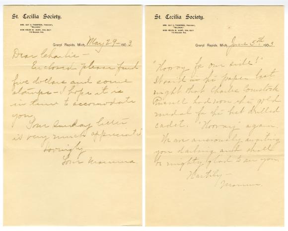 Letter from Clara Comstock Russell to Charles C. Russell (June 5, 1903)