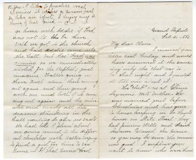 Letter from Cassie to Clara Comstock Russell (February 21, 1880)