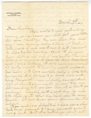 Letter from Clara Comstock Russell to Charles C. Russell (March 18, 1901)