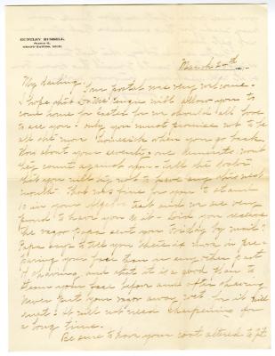 Letter from Clara Comstock Russell to Charles C. Russell (March 24, 1901)