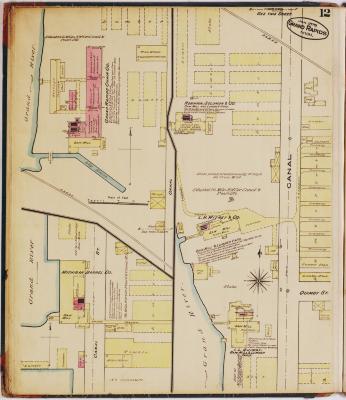 Sheet twelve of the 1878 Sanborn Fire Insurance map for Grand Rapids, Michigan