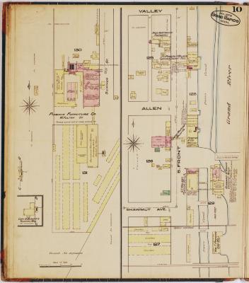 Sheet ten of the 1878 Sanborn Fire Insurance map for Grand Rapids, Michigan