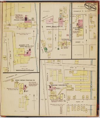 Sheet eleven of the 1878 Sanborn Fire Insurance map for Grand Rapids, Michigan