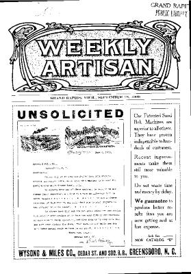 Weekly Artisan, September 18, 1909