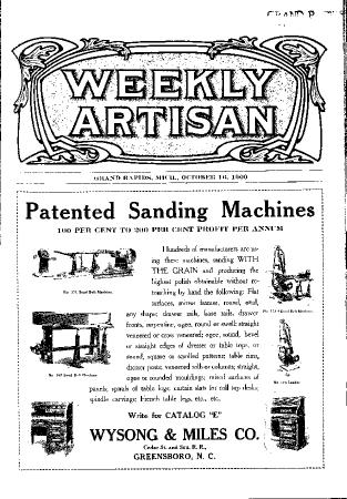 Weekly Artisan, October 16, 1909