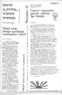 New River Free Press, December, 1974