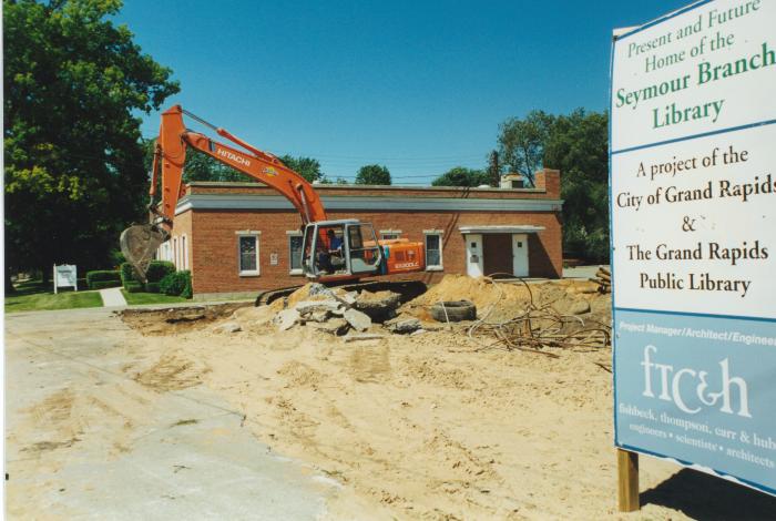 Demolition on the site of the future Seymour Branch Library