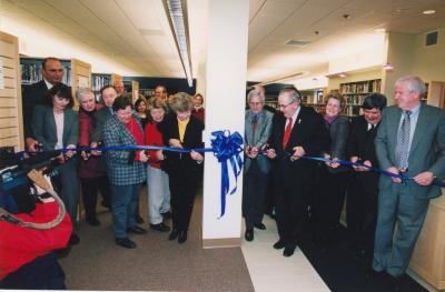 Ribbon cutting for Van Belkum Branch Library (interior)