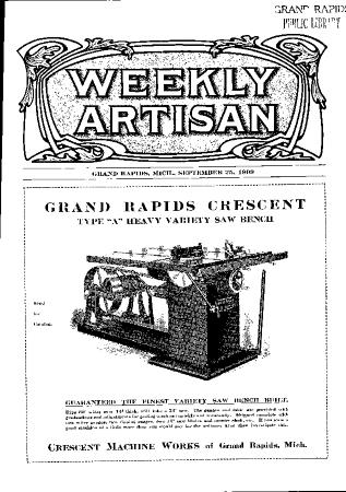 Weekly Artisan, September 25, 1909