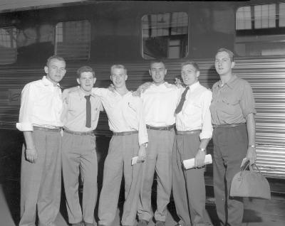 Air Corps Enlistees leaving Union Station