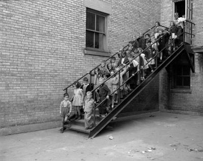 Alexander School, new fire escape