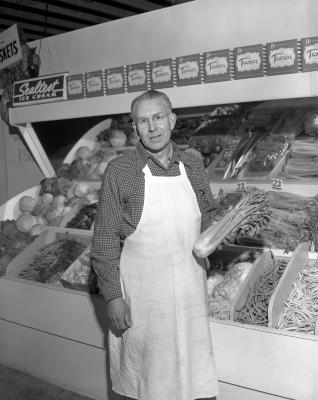 Raymond Hart inside the Alger Produce Market
