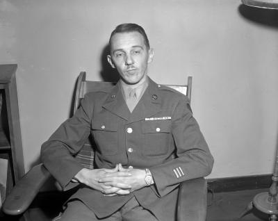 Anderson, soldier at studio