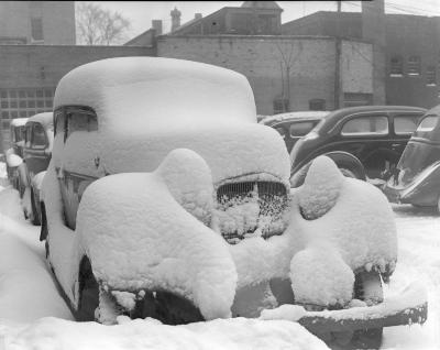 Automobile Covered with Snow