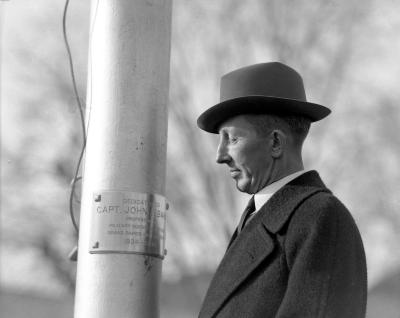 Baker, John, flag pole dedication