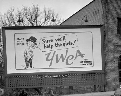 Barnes, Ray, YWCA campaign sign