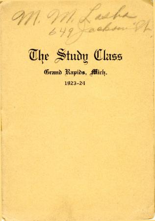 Grand Rapids Study Club Yearbook for 1923-1924
