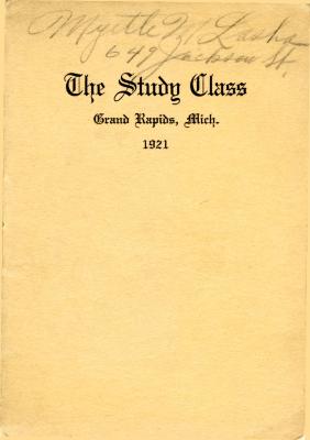 Grand Rapids Study Club Yearbook for 1921