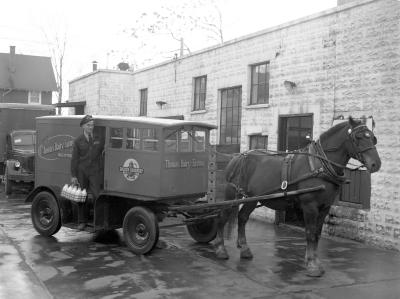 Horse-drawn delivery wagon