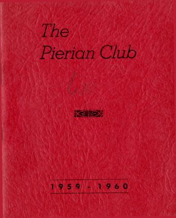 The Pierian Club Yearbook for 1959-1960
