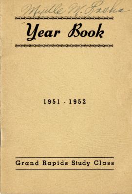Grand Rapids Study Club Yearbook for 1951-1952