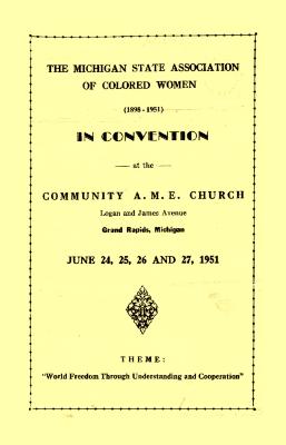 The Michigan State Association of Colored Women Convention Program